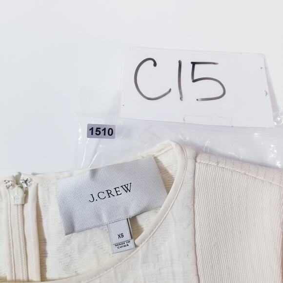 J. Crew Jacquard Shift Mini Dress Zipper Pockets Sleeveless - Picture 13 of 13